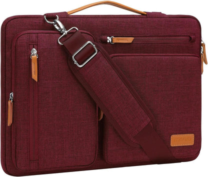 MOSISO 360 Side-Open Waterproof Laptop Messenger Bag, 4 Pockets & Luggage Strap, Fits 13-17.3" MacBook/HP/Dell/Lenovo/Asus