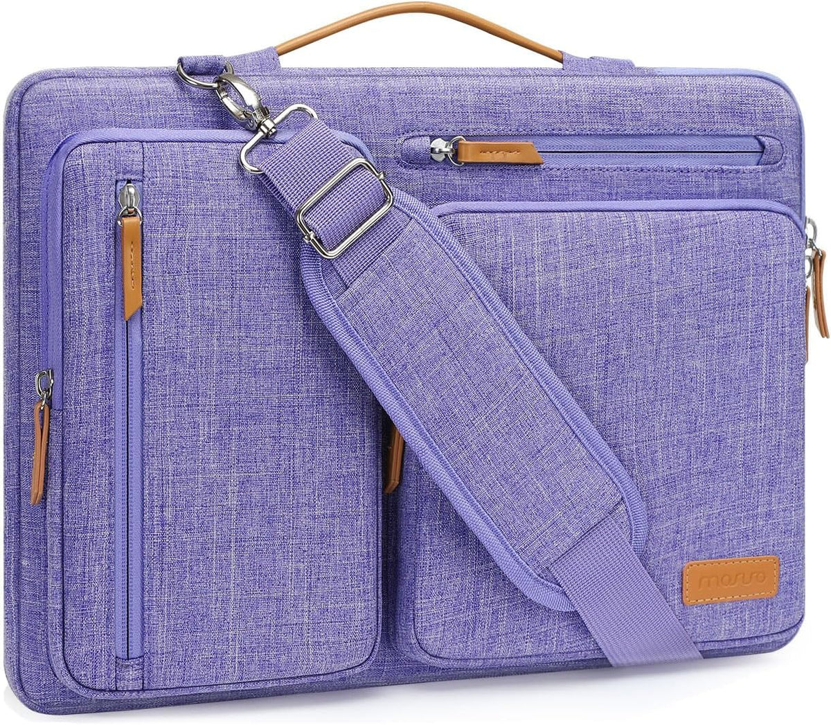 MOSISO 360 Side-Open Waterproof Laptop Messenger Bag, 4 Pockets & Luggage Strap, Fits 13-17.3" MacBook/HP/Dell/Lenovo/Asus