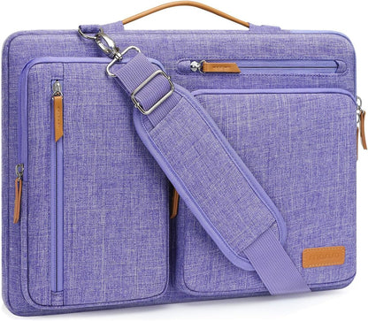 MOSISO 360 Side-Open Waterproof Laptop Messenger Bag, 4 Pockets & Luggage Strap, Fits 13-17.3" MacBook/HP/Dell/Lenovo/Asus