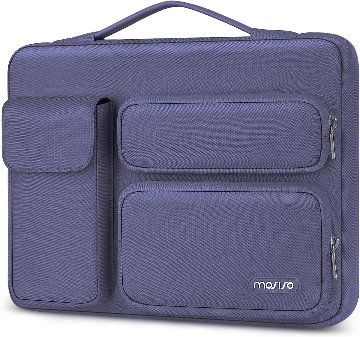 Mosiso 360 Protective Laptop Case 13-17.3 Inch — Side Open Anti-Drop Bag with 2 Raised & 1 Flapover Pockets for MacBook, HP, Dell, Lenovo