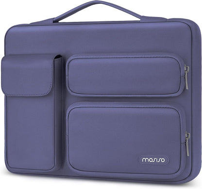 Mosiso 360 Protective Laptop Case 13-17.3 Inch — Side Open Anti-Drop Bag with 2 Raised & 1 Flapover Pockets for MacBook, HP, Dell, Lenovo