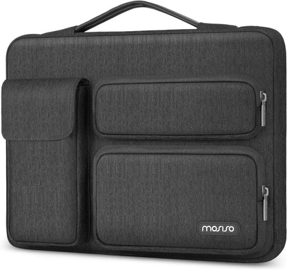 Mosiso 360 Protective Laptop Case 13-17.3 Inch — Side Open Anti-Drop Bag with 2 Raised & 1 Flapover Pockets for MacBook, HP, Dell, Lenovo