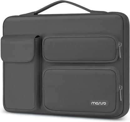 Mosiso 360 Protective Laptop Case 13-17.3 Inch — Side Open Anti-Drop Bag with 2 Raised & 1 Flapover Pockets for MacBook, HP, Dell, Lenovo
