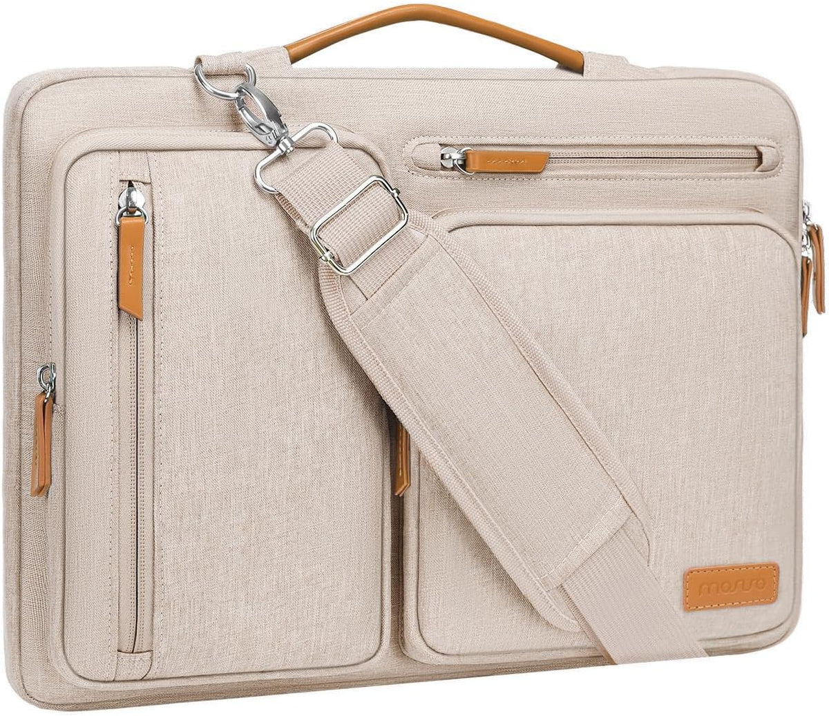 MOSISO 360 Side-Open Waterproof Laptop Messenger Bag, 4 Pockets & Luggage Strap, Fits 13-17.3" MacBook/HP/Dell/Lenovo/Asus