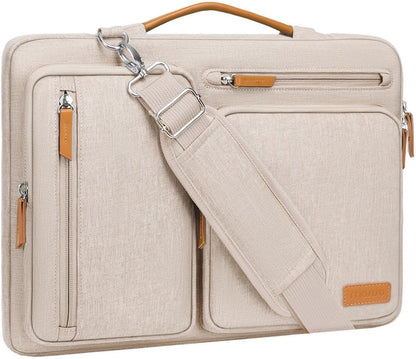 MOSISO 360 Side-Open Waterproof Laptop Messenger Bag, 4 Pockets & Luggage Strap, Fits 13-17.3" MacBook/HP/Dell/Lenovo/Asus