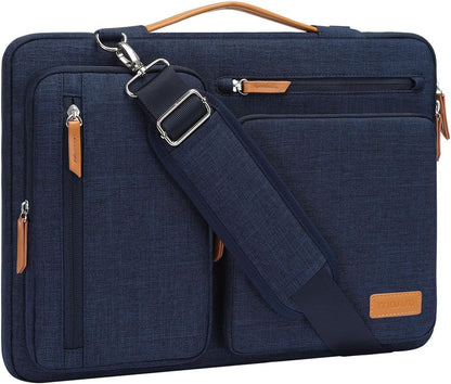 MOSISO 360 Side-Open Waterproof Laptop Messenger Bag, 4 Pockets & Luggage Strap, Fits 13-17.3" MacBook/HP/Dell/Lenovo/Asus