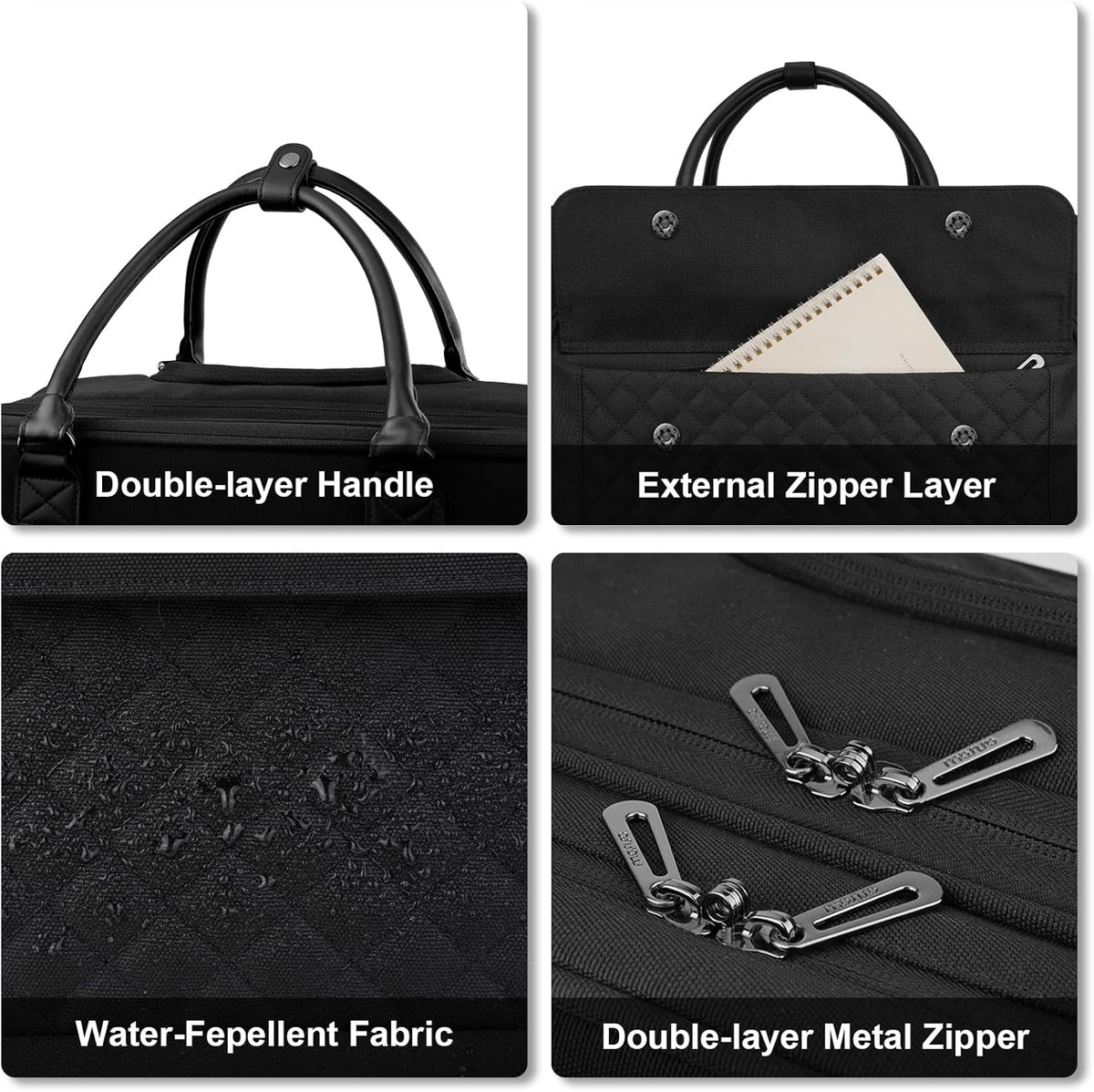 MOSISO Rolling Laptop Bag, 15.6 inch Expandable Overnight Computer Bag with Flapover Pocket & Belt on 2 Wheels for Work Travel Business