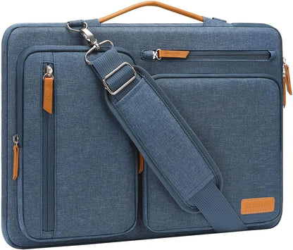 MOSISO 360 Side-Open Waterproof Laptop Messenger Bag, 4 Pockets & Luggage Strap, Fits 13-17.3" MacBook/HP/Dell/Lenovo/Asus