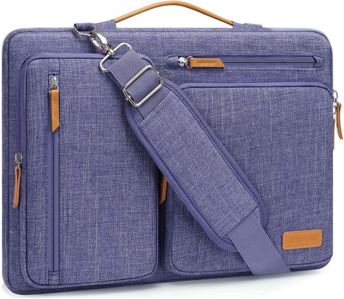 MOSISO 360 Side-Open Waterproof Laptop Messenger Bag, 4 Pockets & Luggage Strap, Fits 13-17.3" MacBook/HP/Dell/Lenovo/Asus