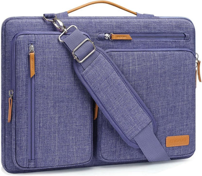 MOSISO 360 Side-Open Waterproof Laptop Messenger Bag, 4 Pockets & Luggage Strap, Fits 13-17.3" MacBook/HP/Dell/Lenovo/Asus
