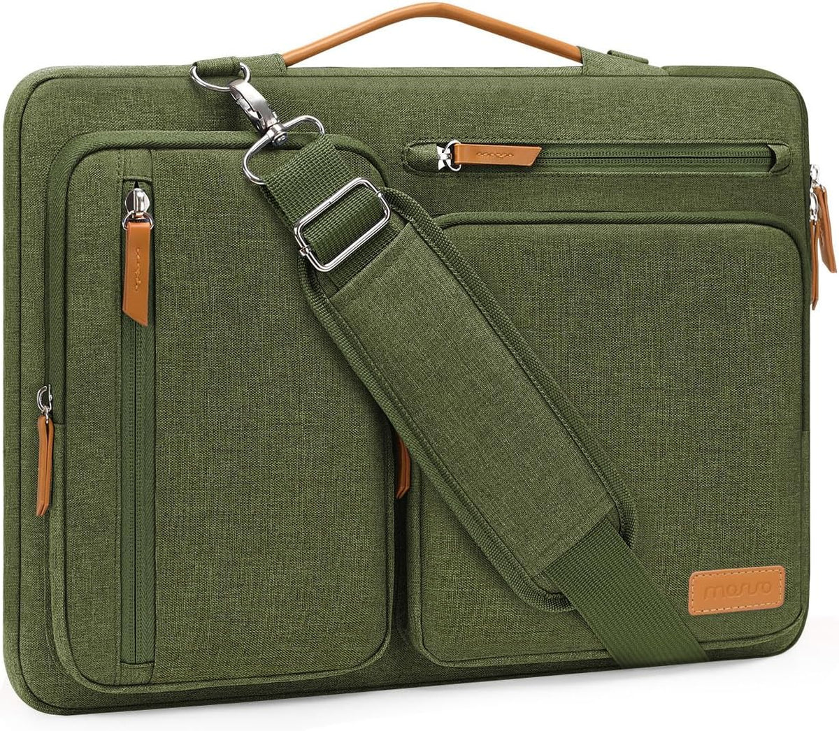 MOSISO 360 Side-Open Waterproof Laptop Messenger Bag, 4 Pockets & Luggage Strap, Fits 13-17.3" MacBook/HP/Dell/Lenovo/Asus