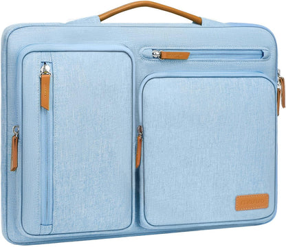 MOSISO 360Shockproof Side Open Laptop Sleeve, 4 Zipper Pockets&Tuckable PU Handle, Luggage Strap Fits 13.3–17.3Inch MacBook Air/Pro & 2026 MacBook Neo