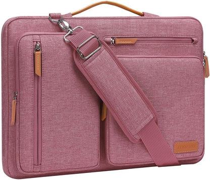 MOSISO 360 Side-Open Waterproof Laptop Messenger Bag, 4 Pockets & Luggage Strap, Fits 13-17.3" MacBook/HP/Dell/Lenovo/Asus