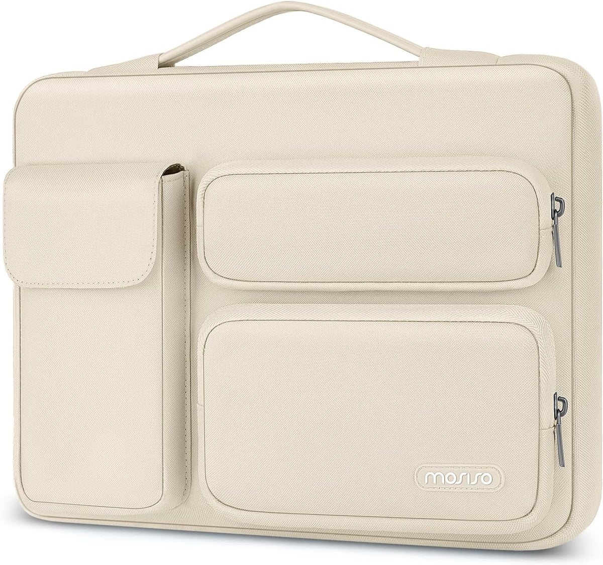 Mosiso 360 Protective Laptop Case 13-17.3 Inch — Side Open Anti-Drop Bag with 2 Raised & 1 Flapover Pockets for MacBook, HP, Dell, Lenovo