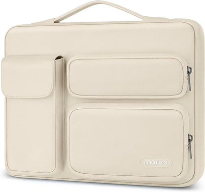 Mosiso 360 Protective Laptop Case 13-17.3 Inch — Side Open Anti-Drop Bag with 2 Raised & 1 Flapover Pockets for MacBook, HP, Dell, Lenovo