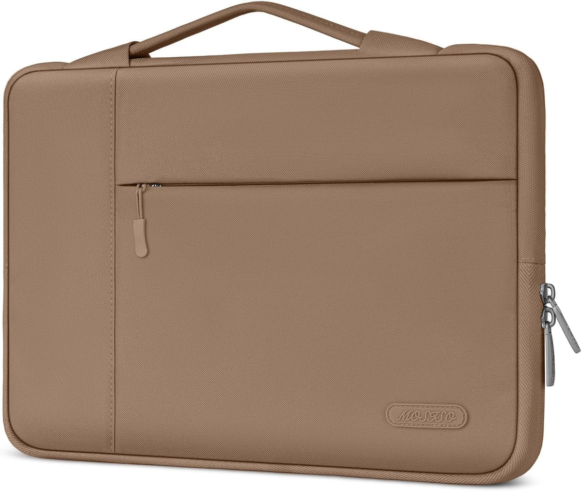MOSISO Multifunctional Polyester Laptop Sleeve with Retractable Hidden Handle, Fits 13–16 Inch MacBook M2-M5 & Dell XPS Notebook