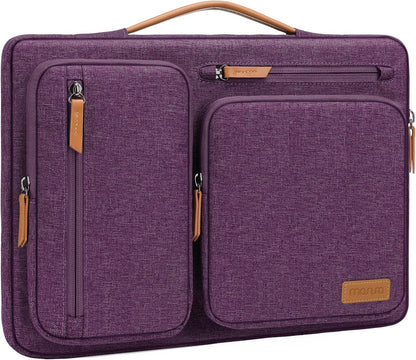 MOSISO 360Shockproof Side Open Laptop Sleeve, 4 Zipper Pockets&Tuckable PU Handle, Luggage Strap Fits 13.3–17.3Inch MacBook Air/Pro & 2026 MacBook Neo