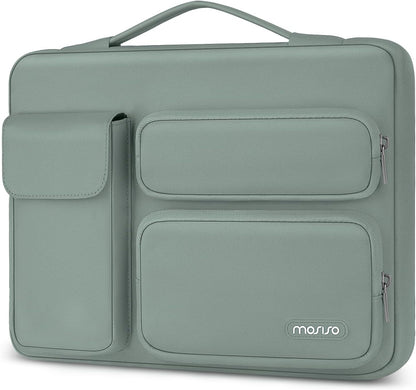 Mosiso 360 Protective Laptop Case 13-17.3 Inch — Side Open Anti-Drop Bag with 2 Raised & 1 Flapover Pockets for MacBook, HP, Dell, Lenovo