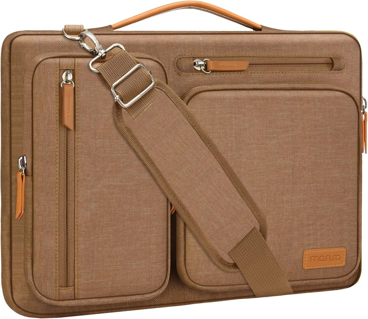 MOSISO 360 Side-Open Waterproof Laptop Messenger Bag, 4 Pockets & Luggage Strap, Fits 13-17.3" MacBook/HP/Dell/Lenovo/Asus