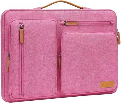 MOSISO 360Shockproof Side Open Laptop Sleeve, 4 Zipper Pockets&Tuckable PU Handle, Luggage Strap Fits 13.3–17.3Inch MacBook Air/Pro & 2026 MacBook Neo