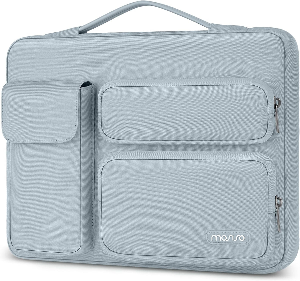 Mosiso 360 Protective Laptop Case 13-17.3 Inch — Side Open Anti-Drop Bag with 2 Raised & 1 Flapover Pockets for MacBook, HP, Dell, Lenovo