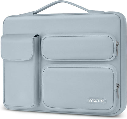 Mosiso 360 Protective Laptop Case 13-17.3 Inch — Side Open Anti-Drop Bag with 2 Raised & 1 Flapover Pockets for MacBook, HP, Dell, Lenovo
