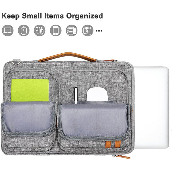 MOSISO 360 Shockproof Multi-Pocket Business Laptop Bag with Detachable Shoulder Strap, Handle & Luggage Sleeve, Fits 15.6Inch MacBook HP Dell Notebook