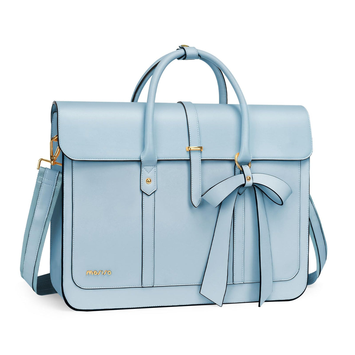 MOSISO Bowknot Convertible Women's PU Leather Laptop Bag – 4-in-1 Handbag, Backpack, Messenger & Briefcase, Fits 14/16/17.3" MacBook & PC Laptops