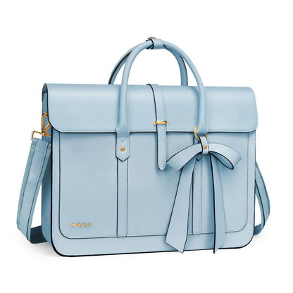 MOSISO Bowknot Convertible Women's PU Leather Laptop Bag – 4-in-1 Handbag, Backpack, Messenger & Briefcase, Fits 14/16/17.3" MacBook & PC Laptops