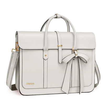 MOSISO Bowknot Convertible Women's PU Leather Laptop Bag – 4-in-1 Handbag, Backpack, Messenger & Briefcase, Fits 14/16/17.3" MacBook & PC Laptops