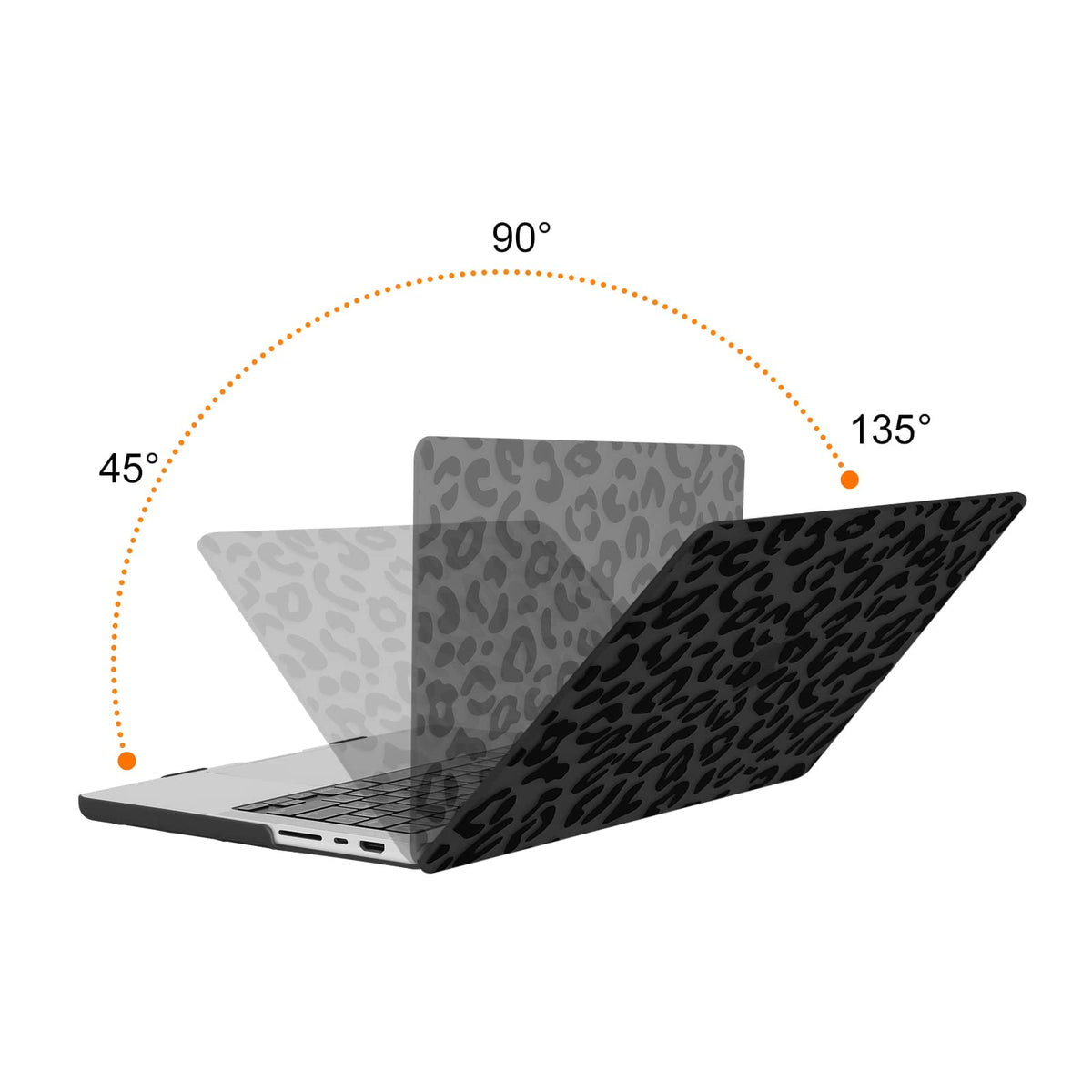 Mosiso Leopard Grain 3-in-1 Protective Kit for MacBook Pro 14 — Hard Shell, Spill-Proof Keyboard Skin & HD Screen Protector (A2442, A2918, A3112)
