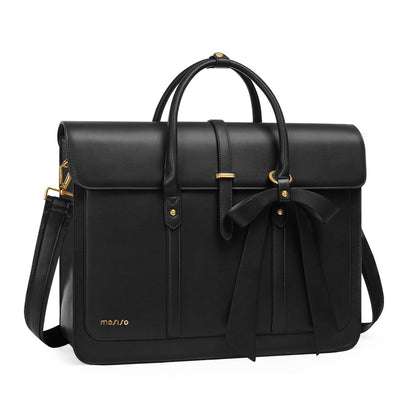 MOSISO Bowknot Convertible Women's PU Leather Laptop Bag – 4-in-1 Handbag, Backpack, Messenger & Briefcase, Fits 14/16/17.3" MacBook & PC Laptops