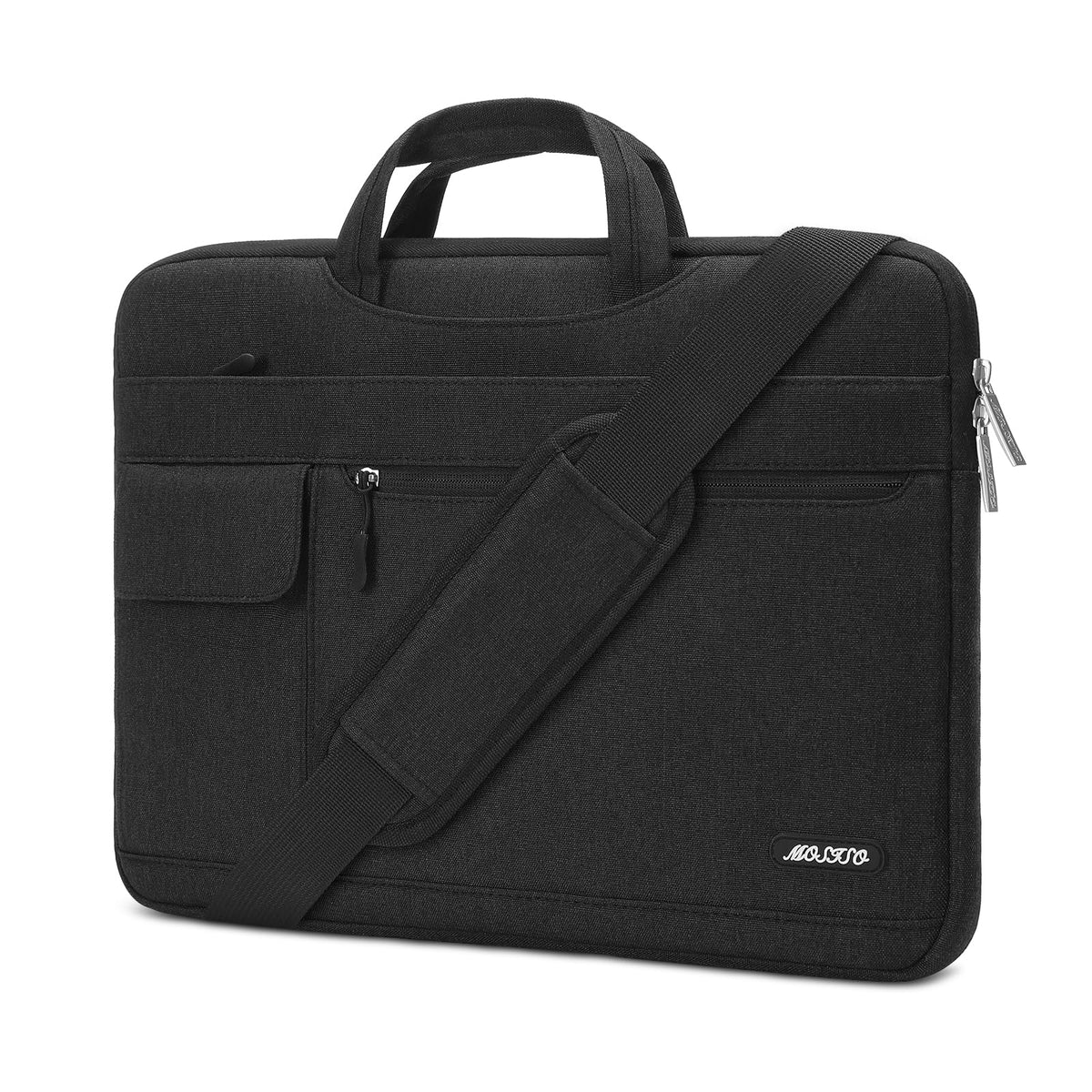 MOSISO Polyester Flapover Laptop Shoulder Briefcase Sleeve, Fits 13.3-15.6 Inch MacBook Air Pro M1-M5 Notebook