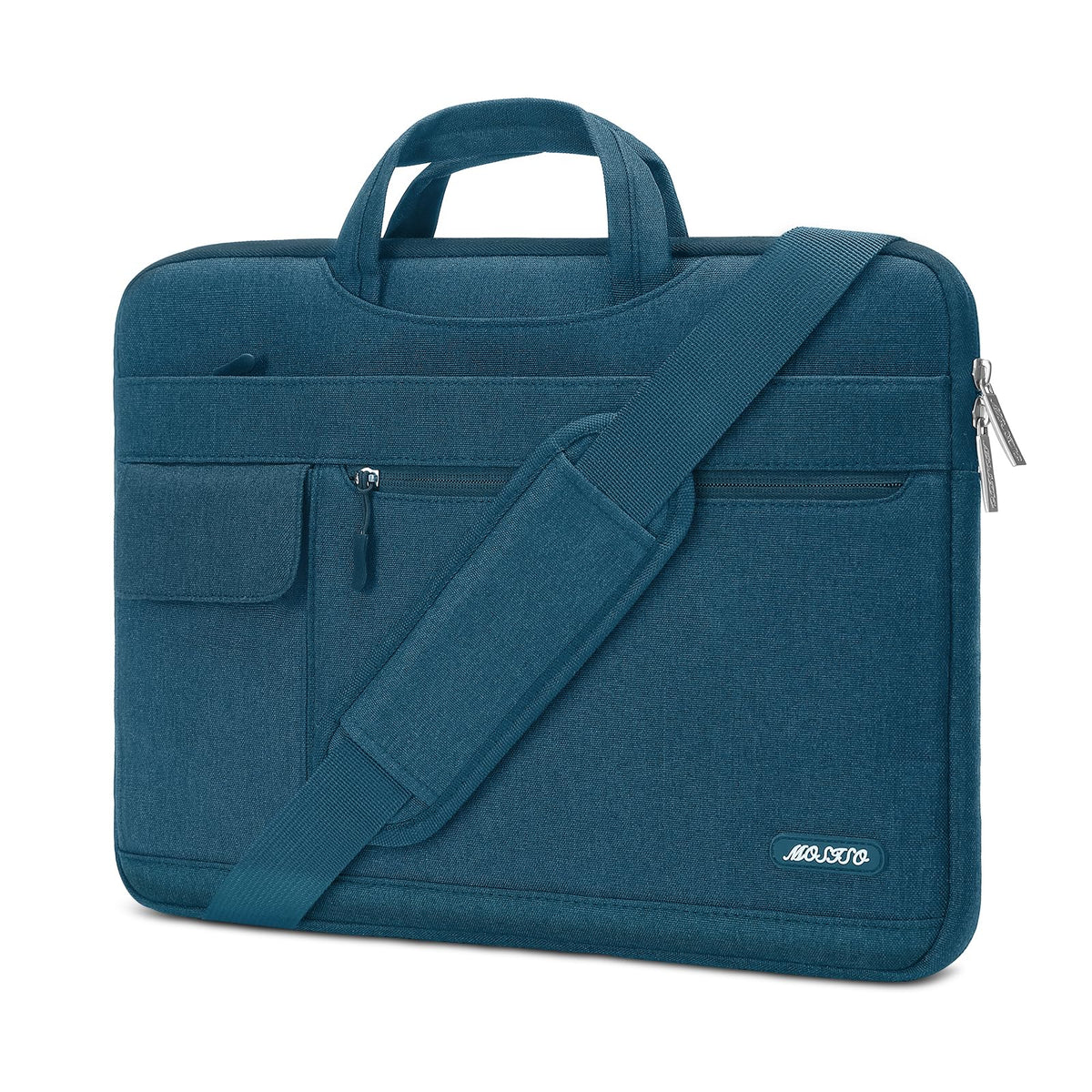 MOSISO Polyester Flapover Laptop Shoulder Briefcase Sleeve, Fits 13.3-15.6 Inch MacBook Air Pro M1-M5 Notebook