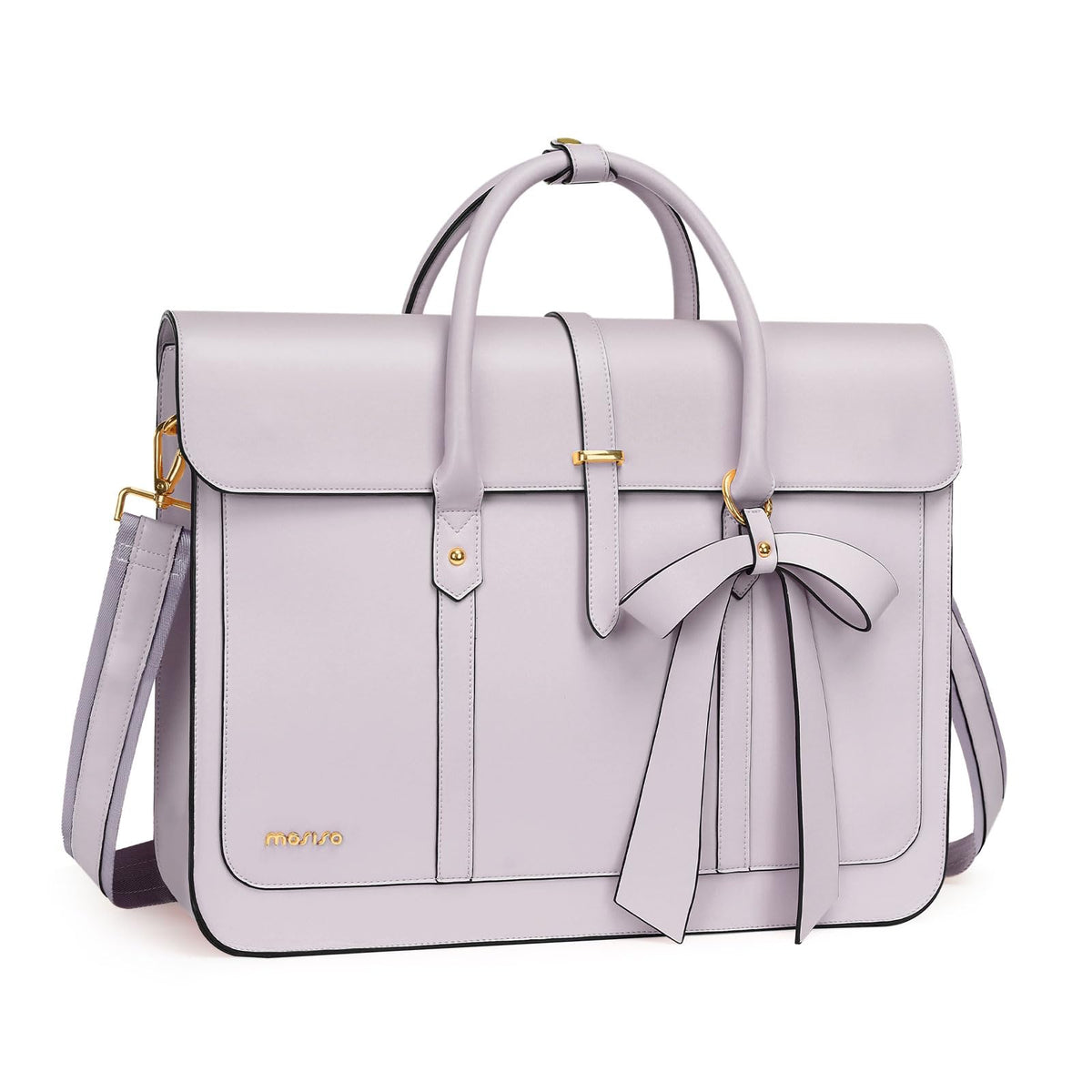 MOSISO Bowknot Convertible Women's PU Leather Laptop Bag – 4-in-1 Handbag, Backpack, Messenger & Briefcase, Fits 14/16/17.3" MacBook & PC Laptops