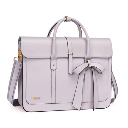 MOSISO Bowknot Convertible Women's PU Leather Laptop Bag – 4-in-1 Handbag, Backpack, Messenger & Briefcase, Fits 14/16/17.3" MacBook & PC Laptops