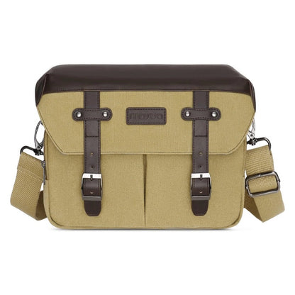 MOSISO PU‑Leather Flap Camera Messenger Crossbody Bag, DSLR Mirrorless Photography Gadget Bag with Removable Dividers&Rain Cover for Canon Nikon Sony