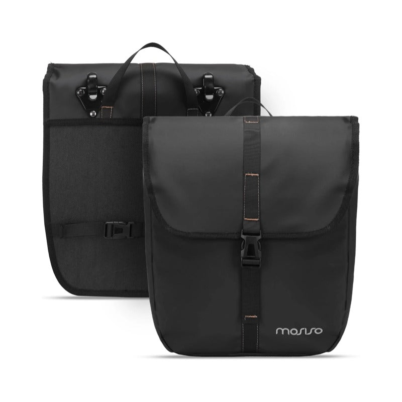 MOSISO 20L Waterproof Pannier Bags 2-Pack, Bike Rear Trunk with Quick-Release Hooks, for Commute & Touring