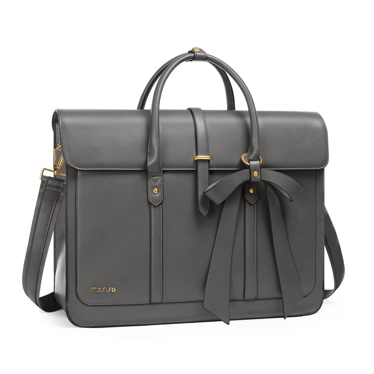 MOSISO Bowknot Convertible Women's PU Leather Laptop Bag – 4-in-1 Handbag, Backpack, Messenger & Briefcase, Fits 14/16/17.3" MacBook & PC Laptops