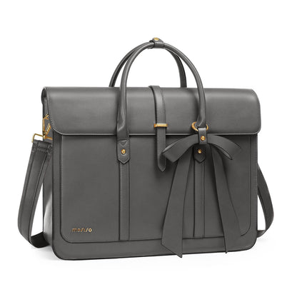 MOSISO Bowknot Convertible Women's PU Leather Laptop Bag – 4-in-1 Handbag, Backpack, Messenger & Briefcase, Fits 14/16/17.3" MacBook & PC Laptops