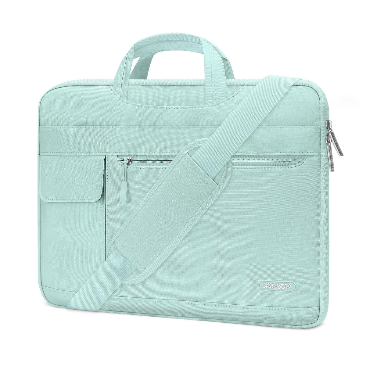 MOSISO Polyester Flapover Laptop Shoulder Briefcase Sleeve, Fits 13.3-15.6 Inch MacBook Air Pro M1-M5 Notebook