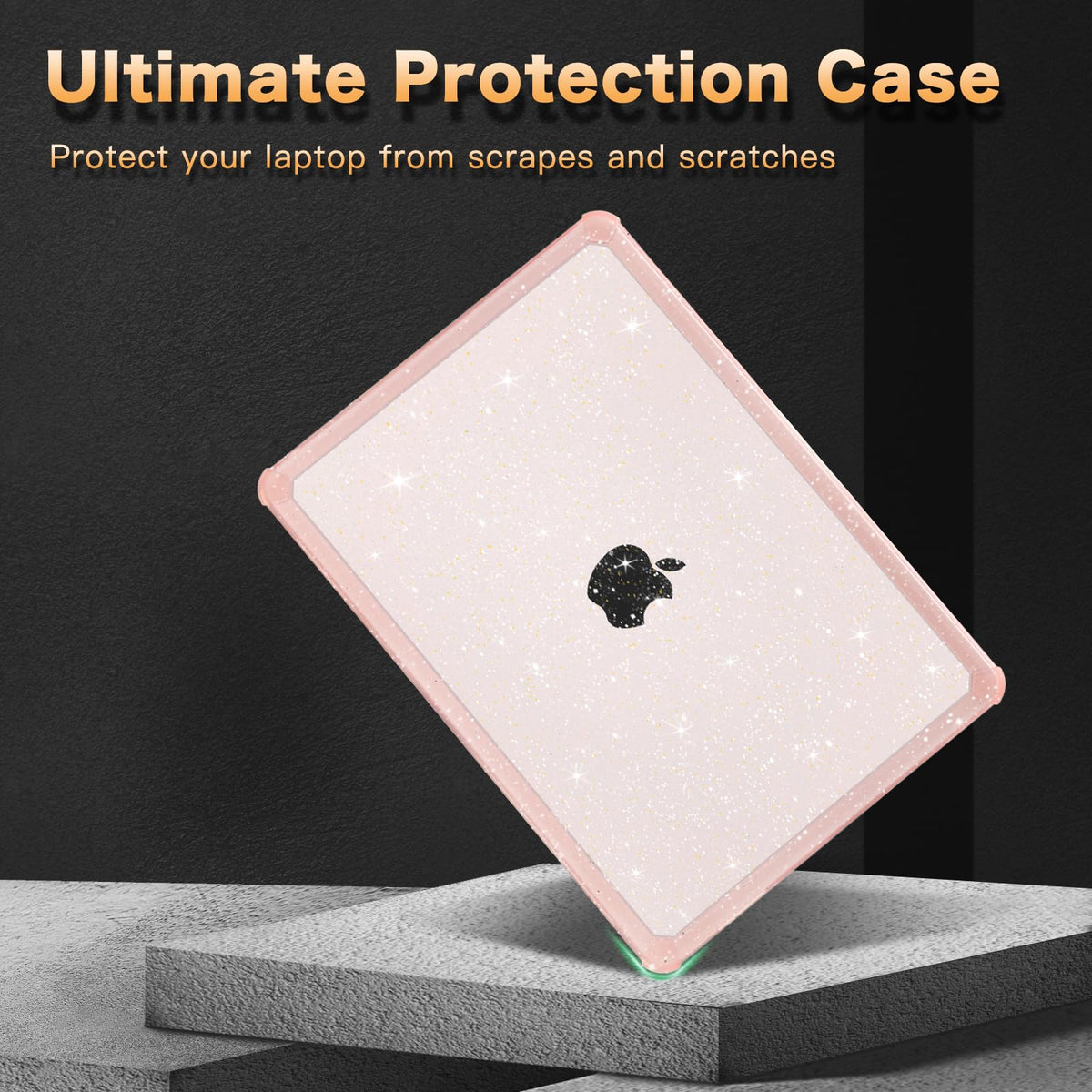 MOSISO Compatible with MacBook Air 15 inch Case 2026-2023 M5-M2 A3448 A3241 A3114 A2941,Anti-Cracking&Anti-Fingerprint Heavy Duty Glitter Plastic Hard Case with TPU Bumper&Keyboard Cover