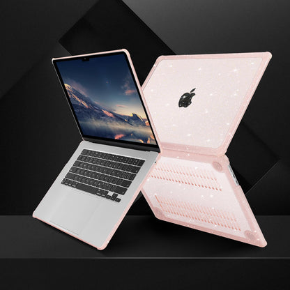 MOSISO Compatible with MacBook Air 15 inch Case 2026-2023 M5-M2 A3448 A3241 A3114 A2941,Anti-Cracking&Anti-Fingerprint Heavy Duty Glitter Plastic Hard Case with TPU Bumper&Keyboard Cover