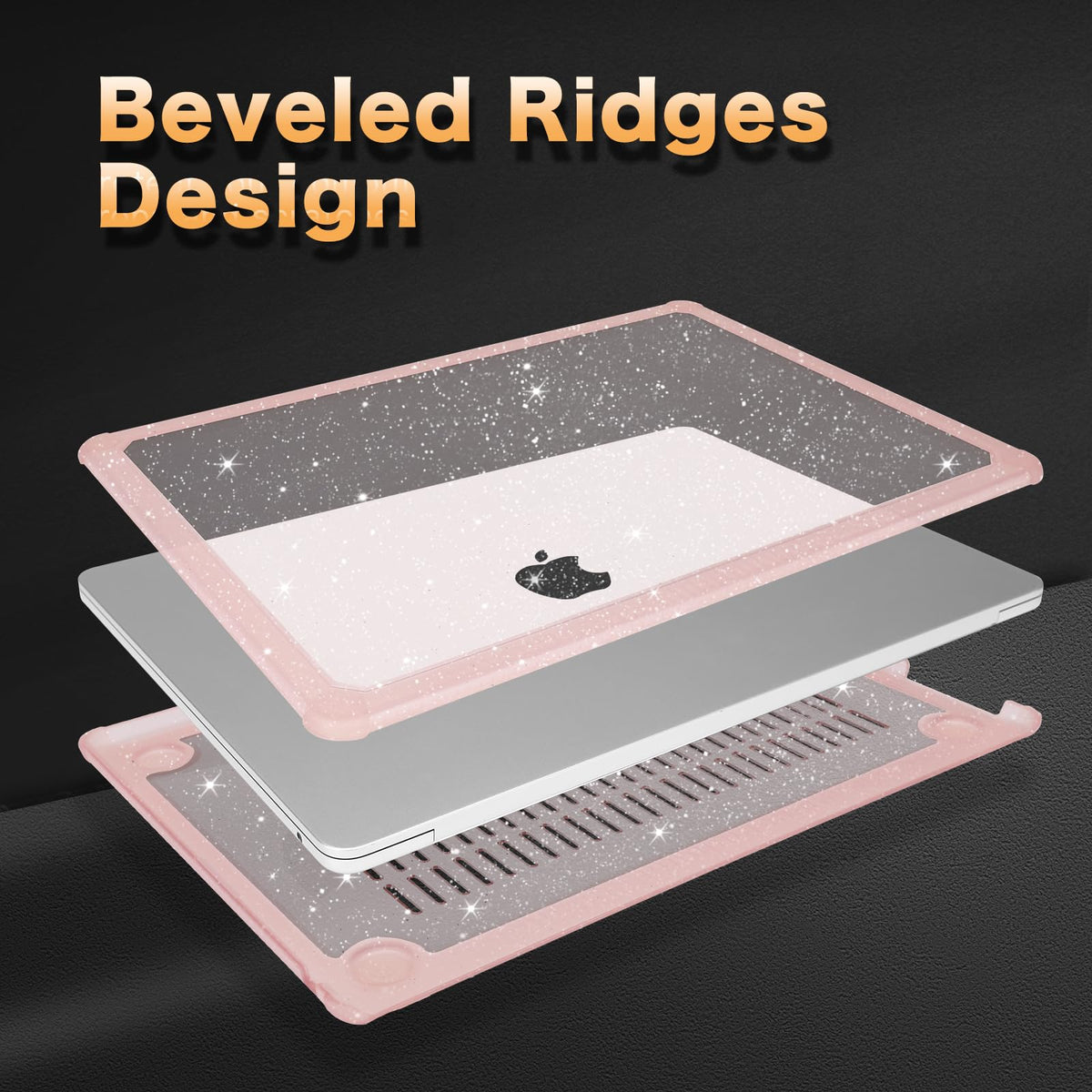 MOSISO Compatible with MacBook Air 15 inch Case 2026-2023 M5-M2 A3448 A3241 A3114 A2941,Anti-Cracking&Anti-Fingerprint Heavy Duty Glitter Plastic Hard Case with TPU Bumper&Keyboard Cover