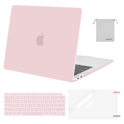 MOSISO Compatible with MacBook Air 13 inch Case M1 2018-2021 A2337 A2179 A1932, Protective Hard Shell & Keyboard Cover & Screen Film & Pouch