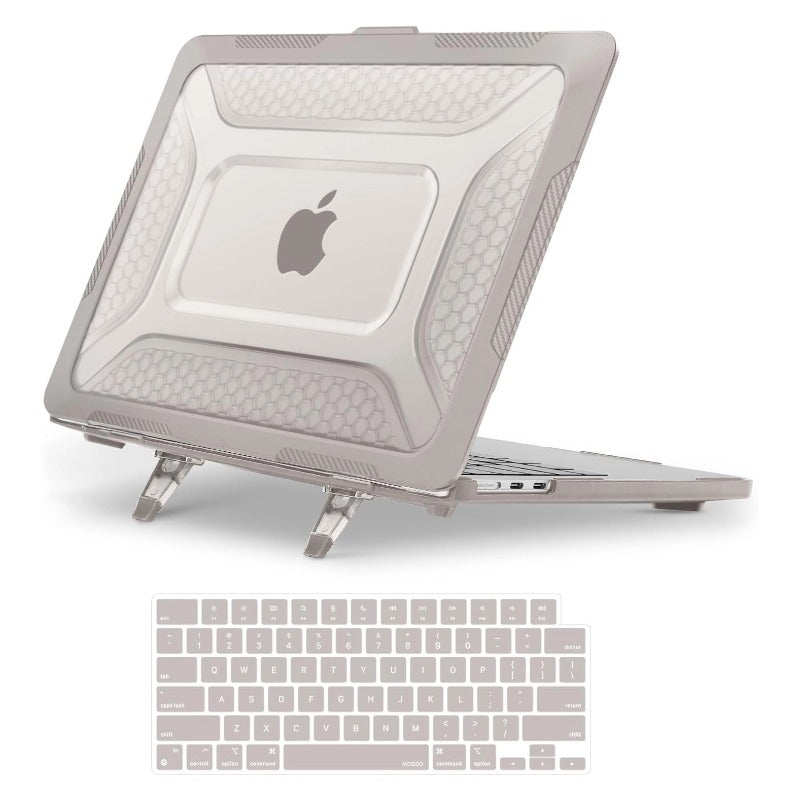 MOSISO Honeycomb Kickstand 2-in-1 Hard Case for MacBook Air 13.6 Inch — A3449/A3240/A3113/A2681, Shock-Absorbing TPU Bumper & Foldable Stand