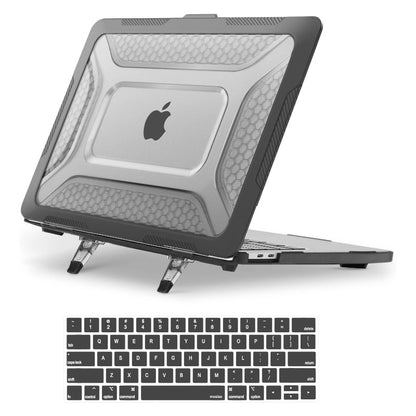 MOSISO for MacBook Pro 13 inch Case M2/M1 2016-2026, Honeycomb Heavy Duty Hard Shell with TPU Bumper, Fold Kickstand & Keyboard Cover