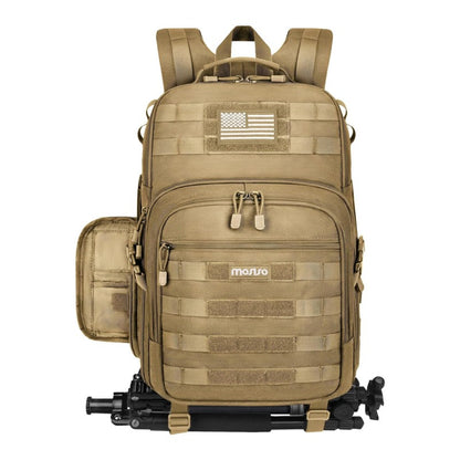 MOSISO MOLLE Tactical Camera Backpack, Rugged Photography Pack with Quick Side Access Fits DSLR Mirrorless Drones & 16 Inch Laptops for Hiking Travel