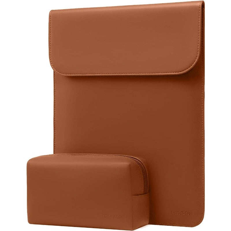 MOSISO Faux Suede Magnetic Laptop Sleeve 2-in-1 Kit with Matching Accessory Pouch, Fits 13–13.3 Inch MacBook Neo Air Pro Notebook