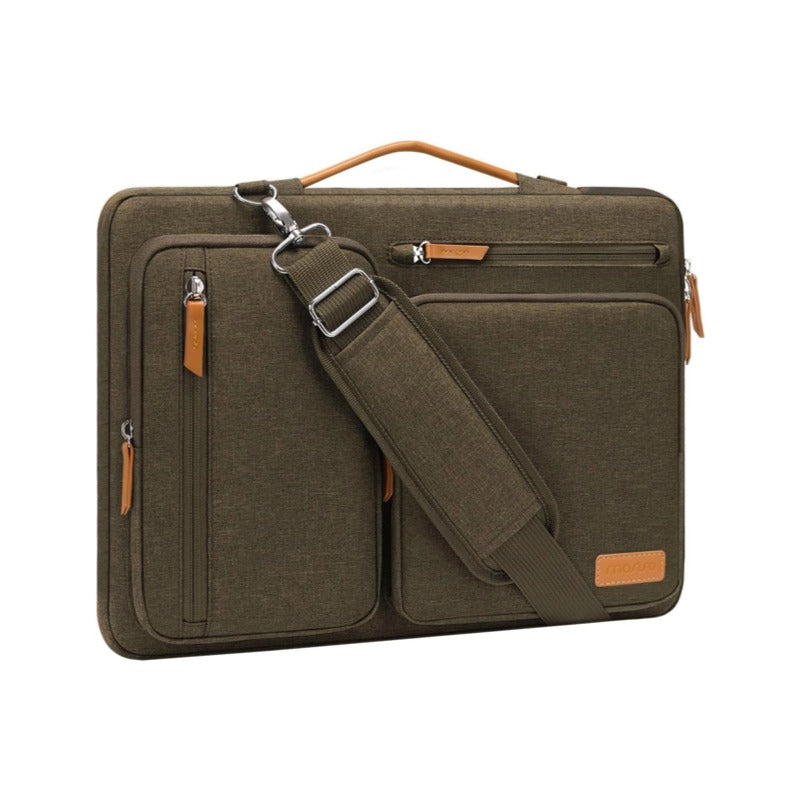 MOSISO 360 Side-Open Waterproof Laptop Messenger Bag, 4 Pockets & Luggage Strap, Fits 13-17.3" MacBook/HP/Dell/Lenovo/Asus